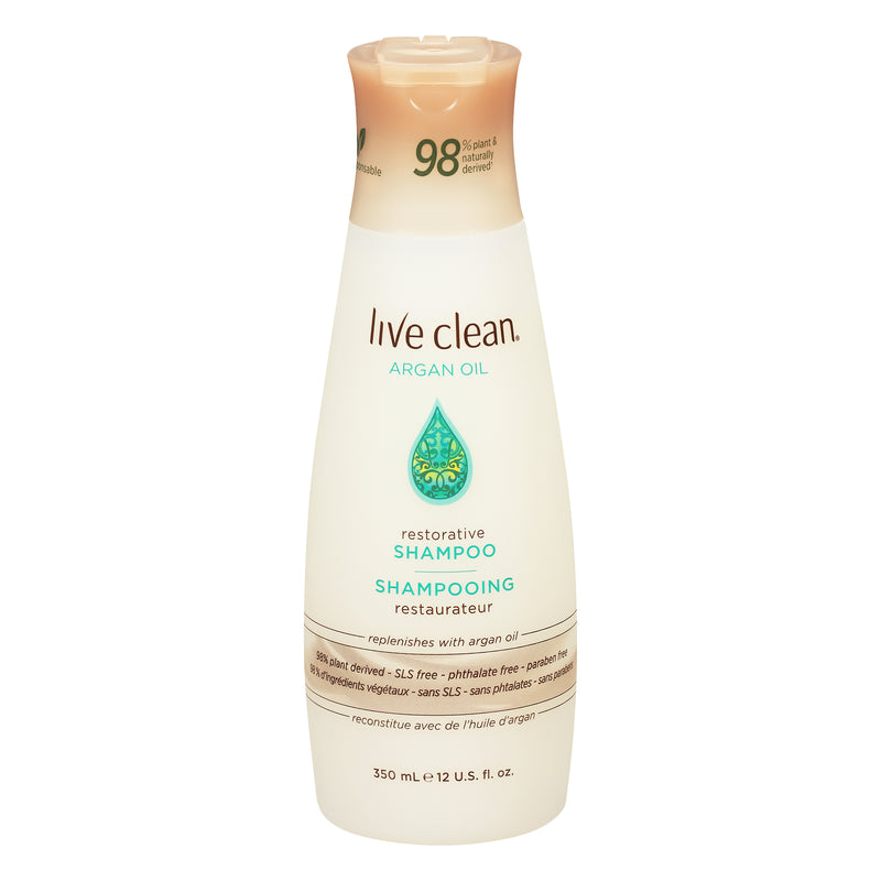 LIVE CLEAN Restorative Argan Oil Shampoo 12 us fl oz