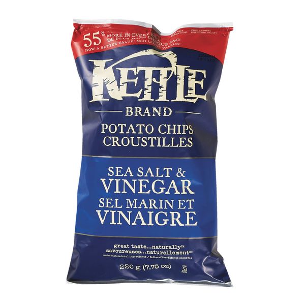 KETTLE Potato Chips, Sea Salt & Vinegar 220g