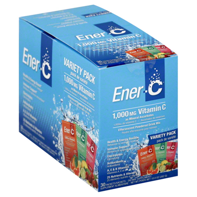Ener-C Vitamin C 1000 mg Variety Pack Effervescent Powdered Drink Mix, 30 packets