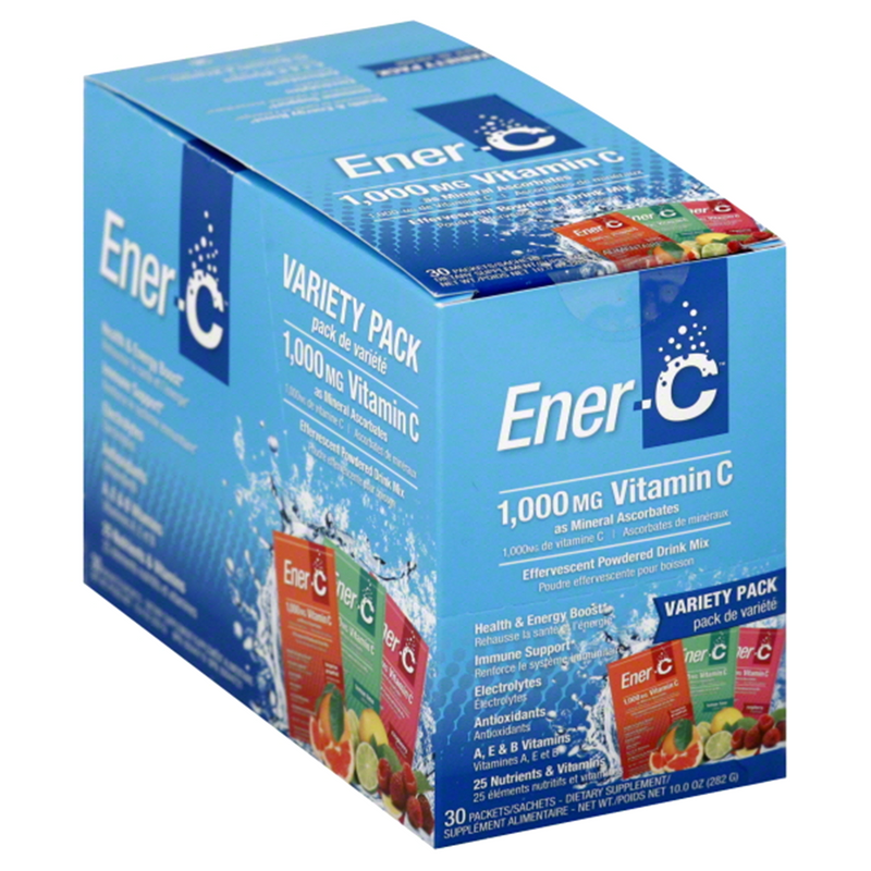 Ener-C Vitamin C 1000 mg Variety Pack Effervescent Powdered Drink Mix, 30 packets