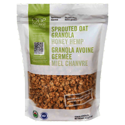 ONE DEGREE OAT GRANOLA HONEY 312 g