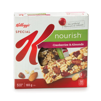 KELLOGGS Special K Nourish Cranberries & Almonds Chewy Bars, 165 g