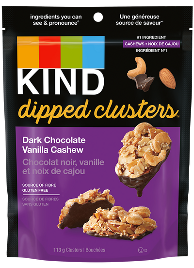 Kind Dark Chocolate Vanilla Cashew Dipped Clusters, 113 g