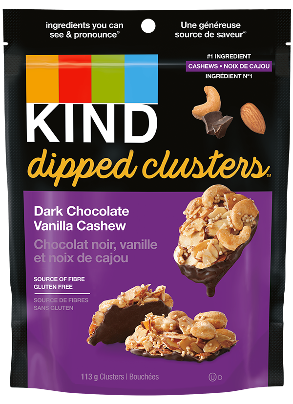 Kind Dark Chocolate Vanilla Cashew Dipped Clusters, 113 g