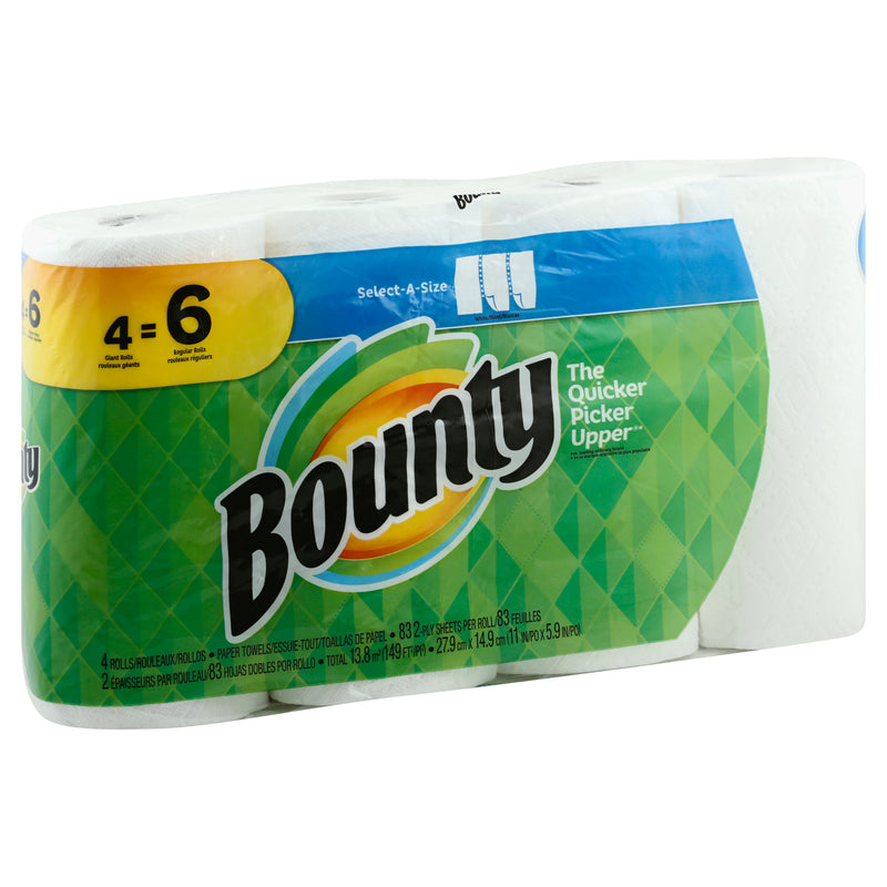 BOUNTY White 2-Ply Select-A-Size Paper Towels 4's