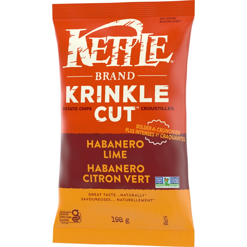 Kettle Krinkle Cut Habanero Lime Potato Chips, 198 g