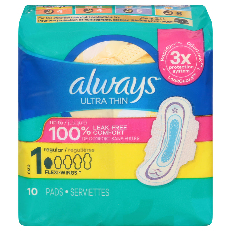 ALWAY'S Ultra Thin Maxi Pads 10's