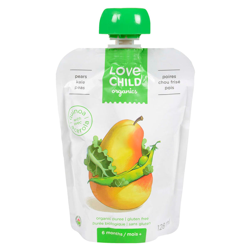 LOVE CHILD ORGANICS Pears Kale Peas Baby Food 128ml