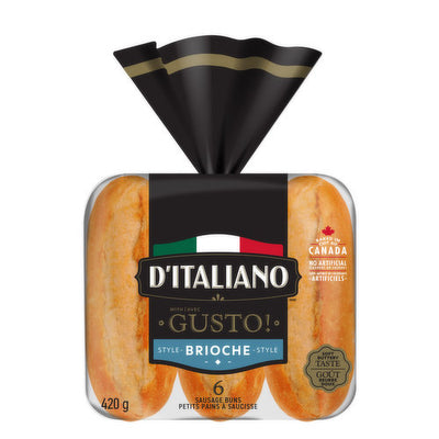 D'Italiano Gusto Brioche Style Sausage Buns, 420 g, 6 ct