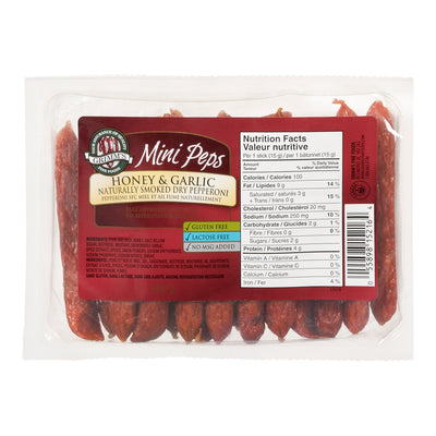 Grimm's Mini Peps Honey And Garlic Smoked Dry Pepperoni, 250 g