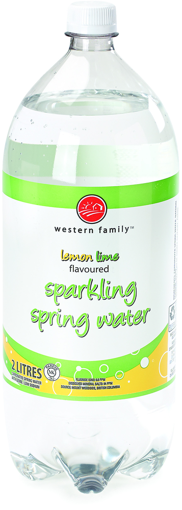 WESTERN FAMILY Lemon Lime Sparkling Spring Water 2L