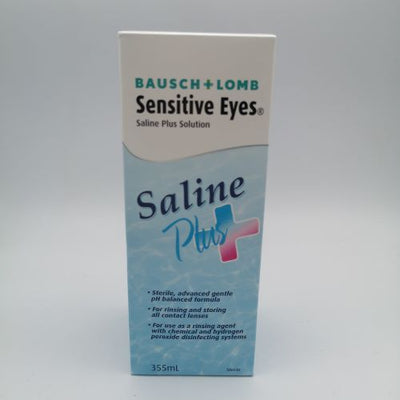 Bausch + Lomb Sensitive Eyes Saline Plus, 355 mL