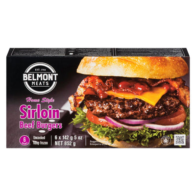 BELMONT MEATS Homestyle Sirloin Beef Burgers 142g