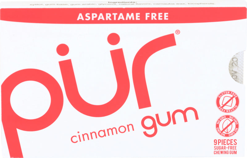 Pur Sugar-Free Cinnamon Chewing Gum, 9 pieces