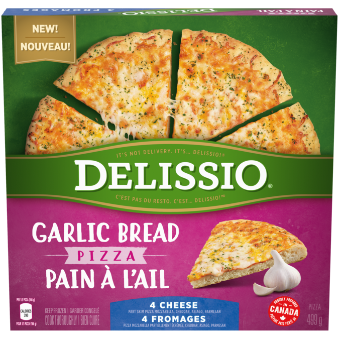 Delissio Garlic Bread 4 Cheese Pizza, 499 g