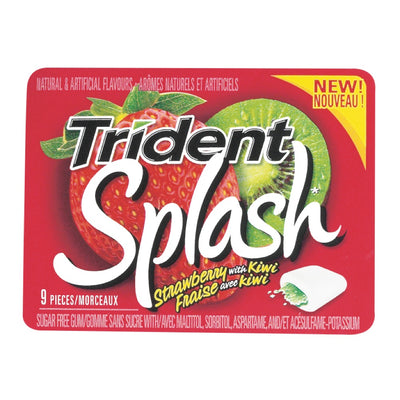 TRIDENT Sugar Free Strawberry with Kiwi Gum 9 Pieces