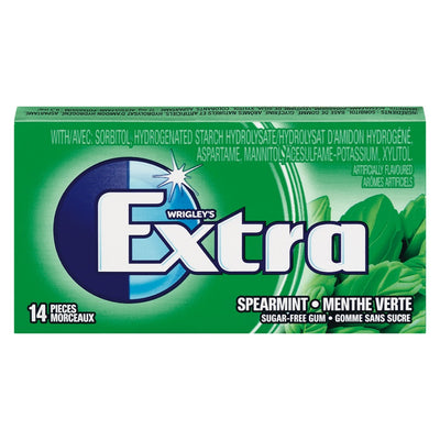 EXTRA Spearmint Sugar Free Gum 14 Pieces