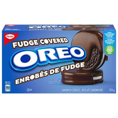 OREO'S Fudge Covered Chocolate Sandwich Cookies 224g