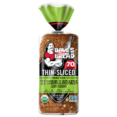DAVE'S KILLER BREAD 21 Whole Grains and Seeds Organic Thin Sliced Bread 581g
