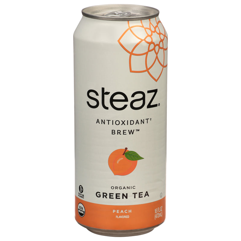 STEAZ Iced Green Tea Organic Peach 473ml