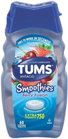 Tums Smoothies Berry Fusion Antacid, 60 ct