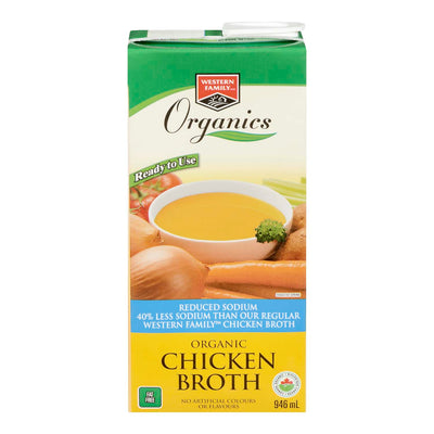 Western Family Organic Chicken Broth, 946 mL