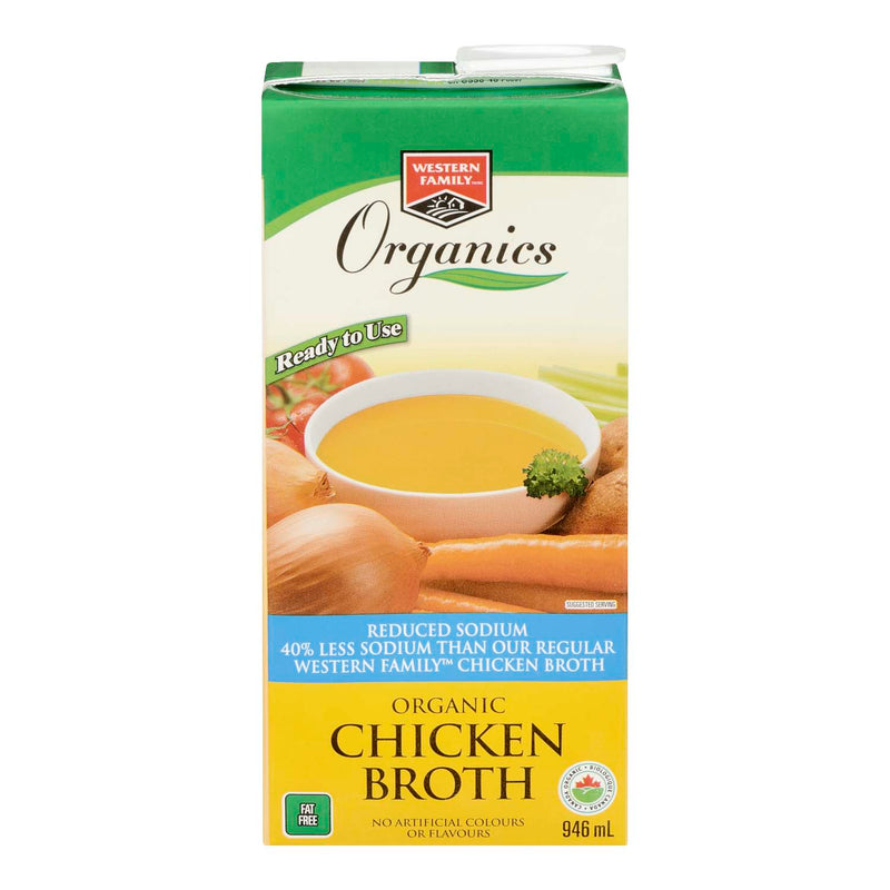 Western Family Organic Chicken Broth, 946 mL
