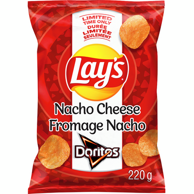 Lay's Limited Time Only Nacho Cheese Potato Chips, 220 g