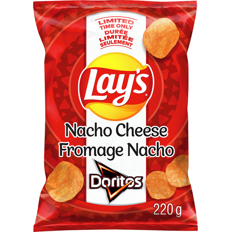 Lay's Limited Time Only Nacho Cheese Potato Chips, 220 g