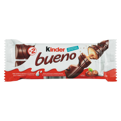 KINDER MILK Chocolate Covered with Hazelnut Filling Wafers 43g