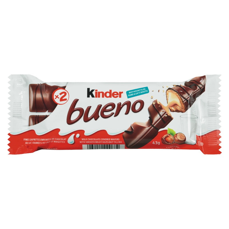 KINDER MILK Chocolate Covered with Hazelnut Filling Wafers 43g