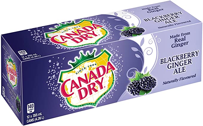 Canada Dry Blackberry Ginger Ale, 355 mL, 12 ct