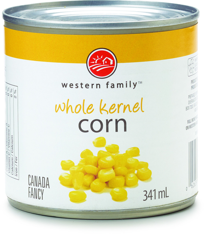 Western Family Whole Kernel Corn, 341 mL
