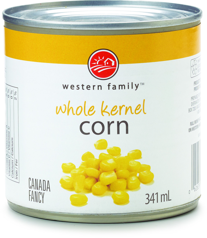 Western Family Whole Kernel Corn, 341 mL