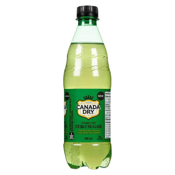 Canada Dry Zero Sugar Ginger Ale, 500 ml