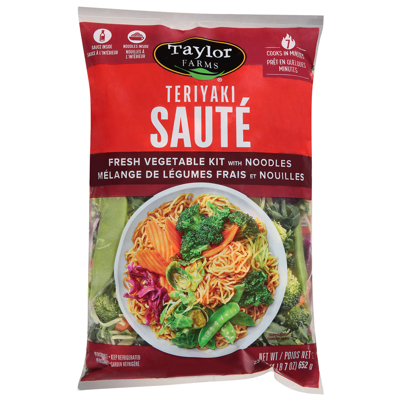 Taylor Farms Teriyaki Saute Fresh Vegetable Kit with Noodles, 652 g