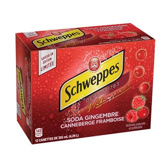 SCHWEPPES Cranberry Raspberry Ginger Ale 12 x355mL