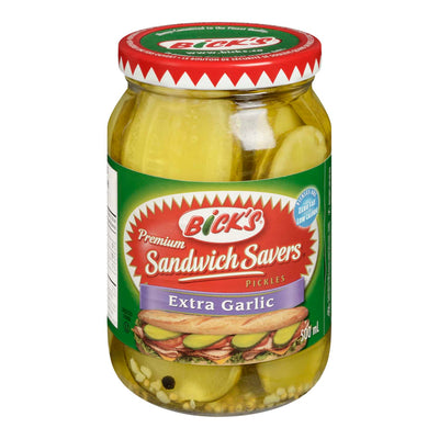 Bick's Sandwich Savers Extra Garlic Pickles, 500 mL