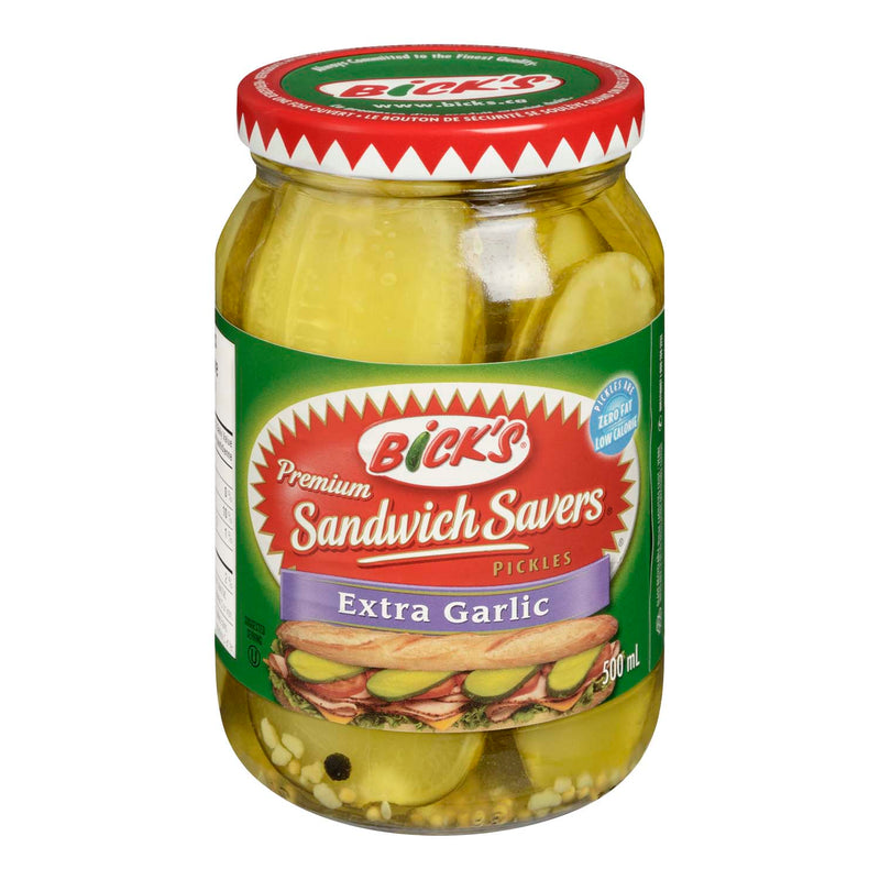 Bick's Sandwich Savers Extra Garlic Pickles, 500 mL
