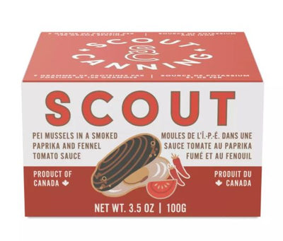 SCOUT Smoked PEI mussels 90G