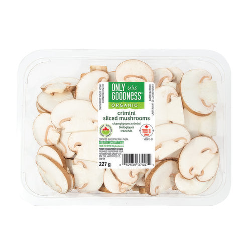 Only Goodness Organic Sliced Crimini Mushrooms, 227 g
