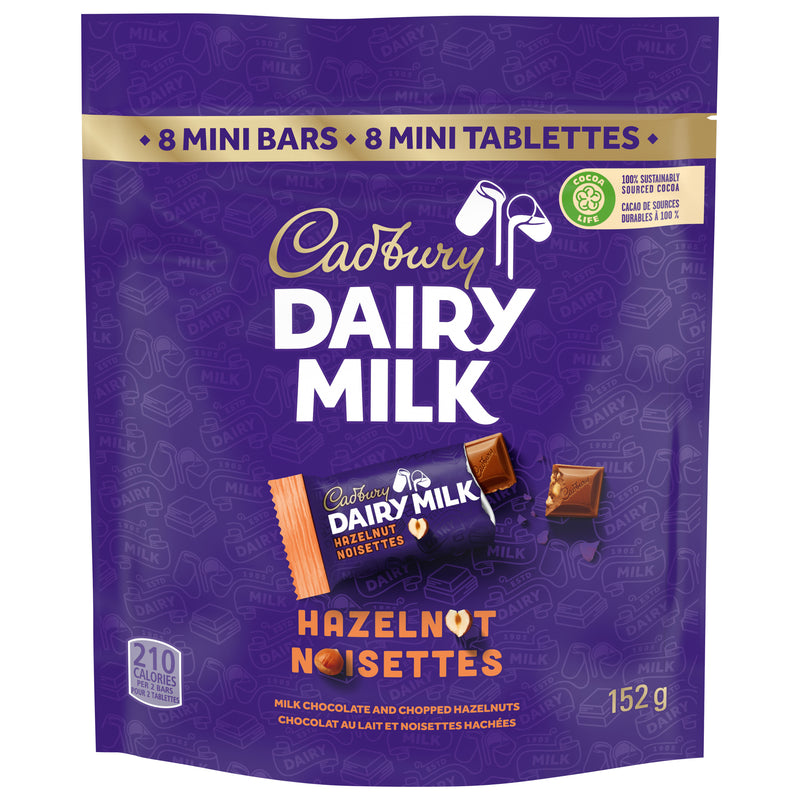 CADBURY Dairy Milk, Hazelnut Mini Bars 152g