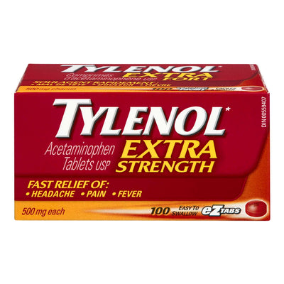 Tylenol Extra Strength 500 mg Eztabs, 100 ct