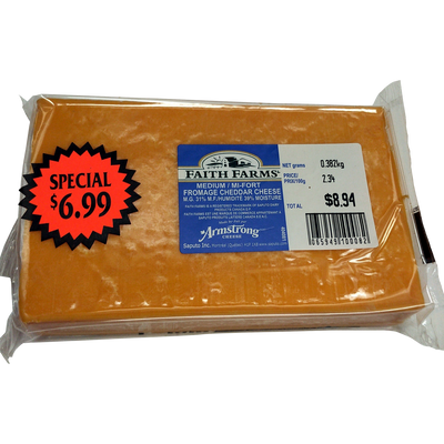 FAITH FARMS Medium Cheddar Cheese Block