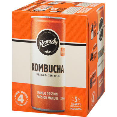 REMEDY KOMBUCHA MANGO PASSION 4 pkg