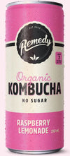 Remedy No Sugar Organic Raspberry Lemonade Kombucha, 250 mL