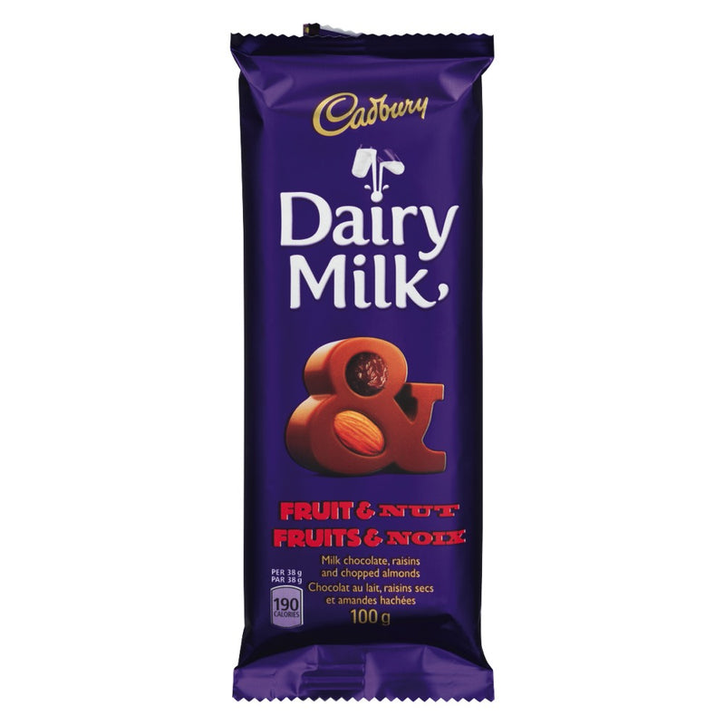 Cadbury Dairy Milk Fruit & Nut Milk Chocolate, 100 g