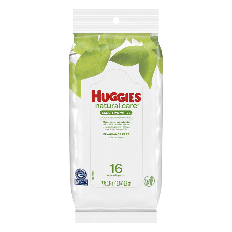 HUGGIES Natural Care Unscented Travel Size Baby Wipes, 16 sheets, 16 ct