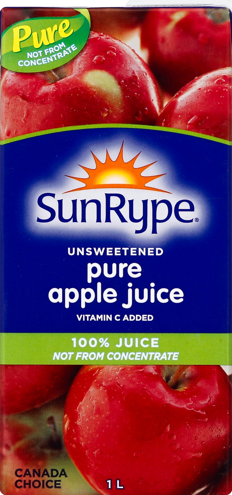 SUNRYPE Pure Apple Unsweetened 100% Juice 1L