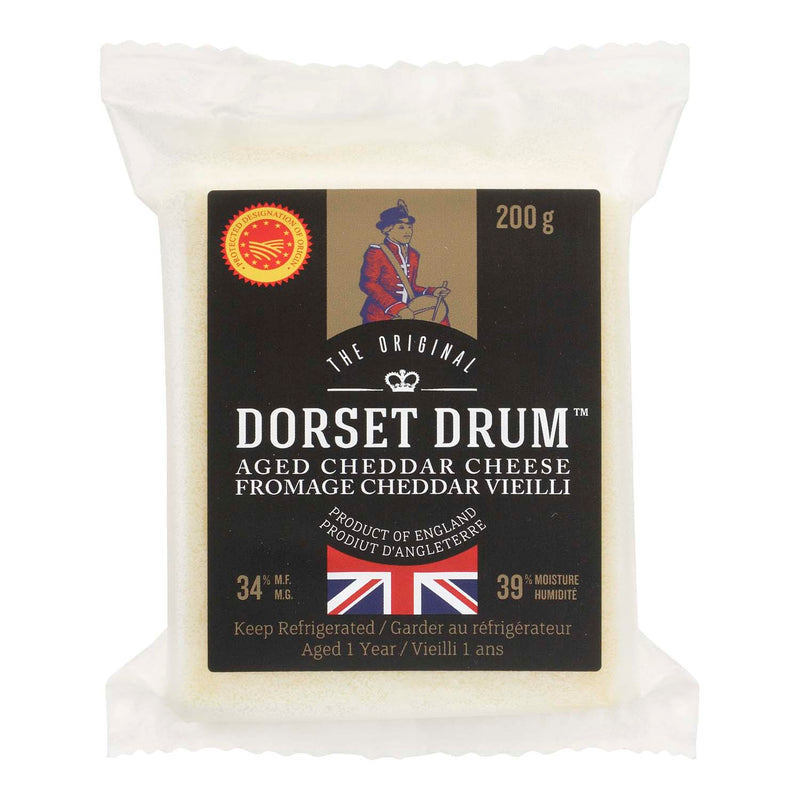 The Original Dorset Drum, Cheese, Block, Aged Cheddar Cheese, 34% M.F/39% Moisture, 200 g